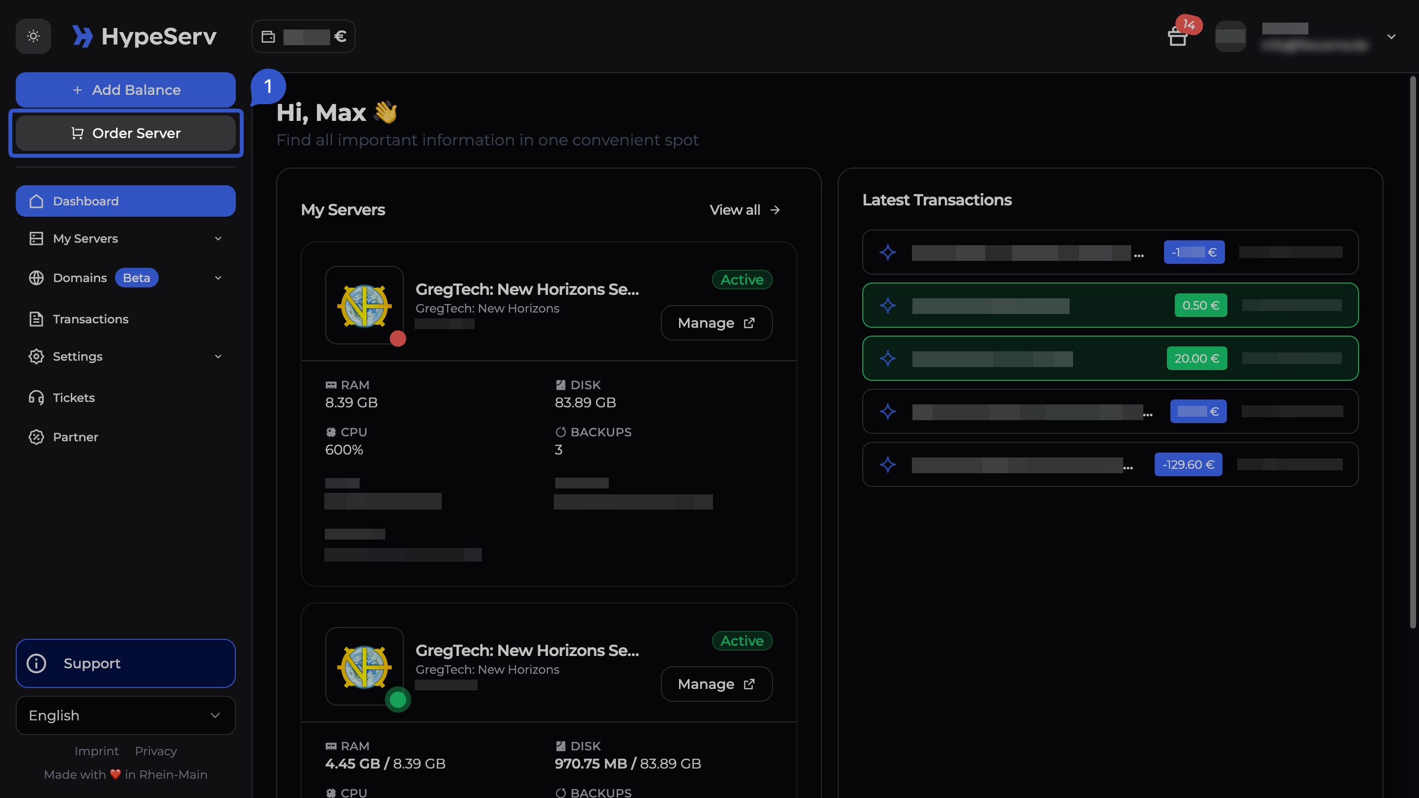 Getting to the order view